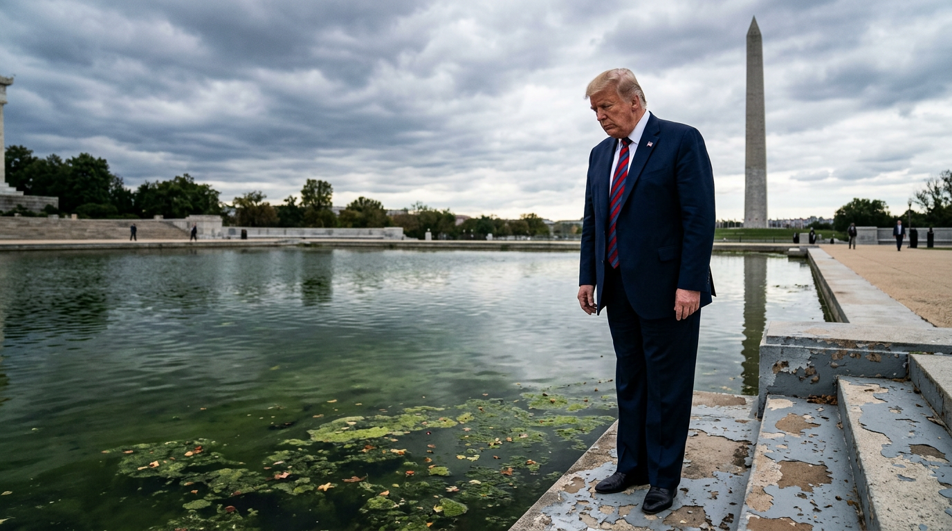 Trump's $14.7 Million Reflecting Pool Renovation Springs a Leak—Literally