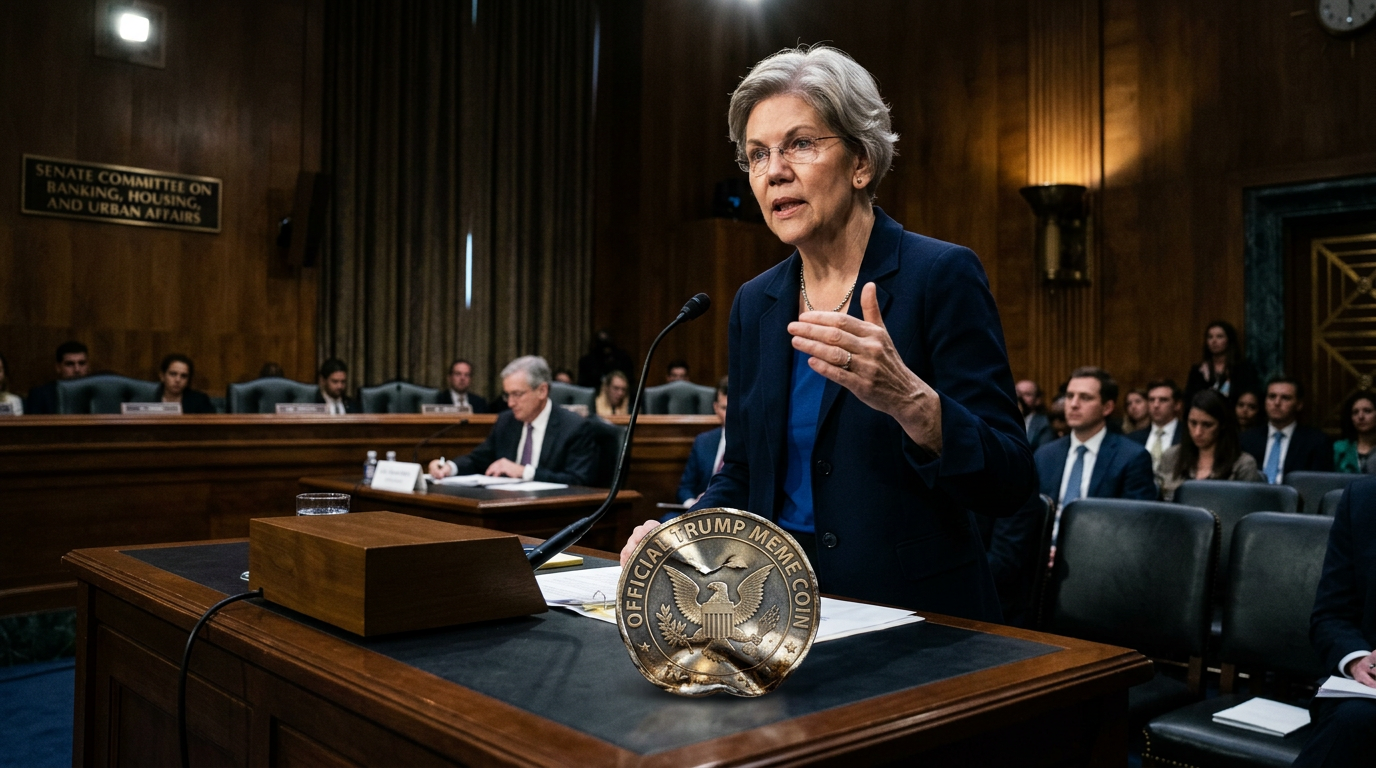 Elizabeth Warren Says Crypto Bill That Doesn't Stop Trump Family Profiteering Is 'Failing' America