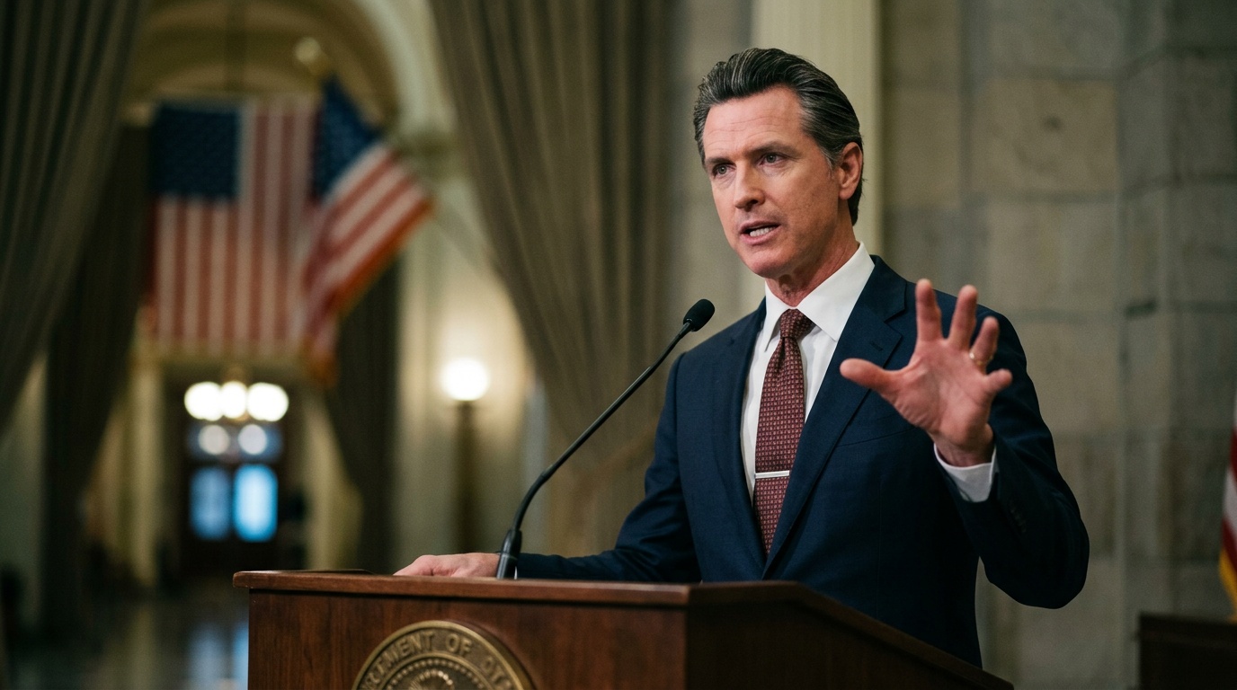 Newsom Calls Trump's Election Speech 'Ramblings of a Mad King,' Suggests 25th Amendment