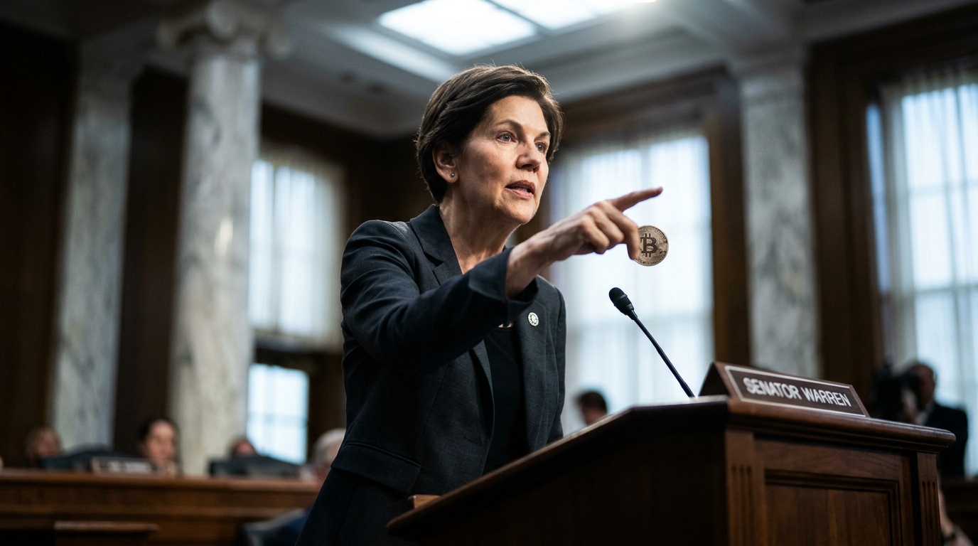 Warren Pounces on Poll Showing 55% of Voters Disapprove of Trump's Crypto Cash