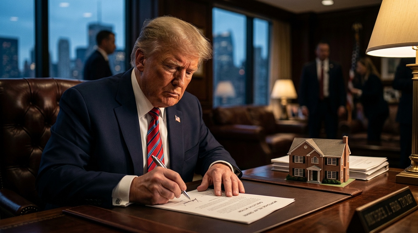 Trump Signs Mortgage Relief Order as Home Sales Hit Record Low and Rates Stay Above 7%